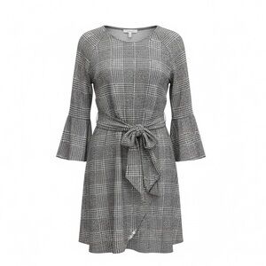 NWT Gypsies & Moondust Houndstooth Attached Wrap Skirt with Tie Dress Size L